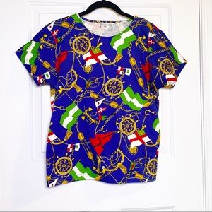 Vintage 1980s Mademoiselle Nautical T-Shirt